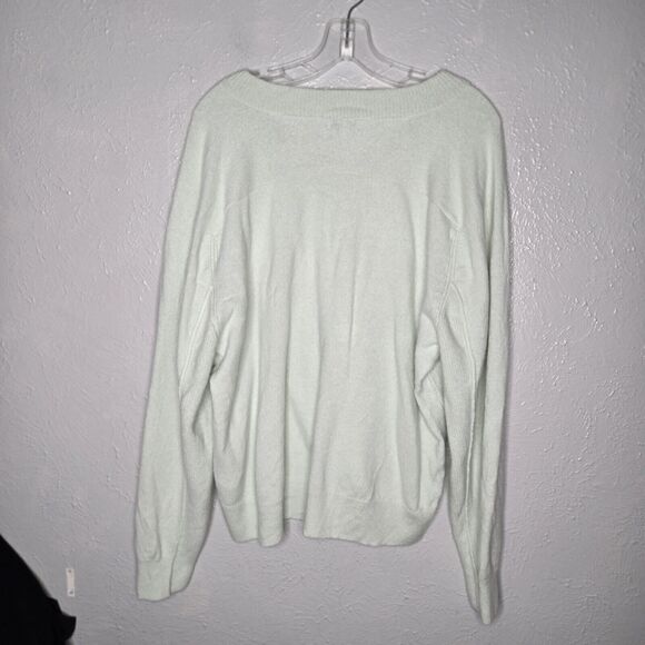 Madewell Womens Cashmere V-Neck Relaxed Fit Pullover Sweater XL Pale Green - Picture 6 of 8